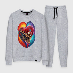 Костюм хлопковый женский Без ума от любви, цвет: меланж