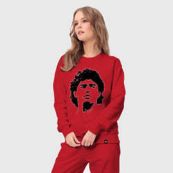 Костюм хлопковый женский Face Maradona, цвет: красный — фото 2