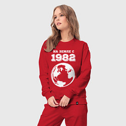 Костюм хлопковый женский На Земле с 1982 с краской на темном, цвет: красный — фото 2