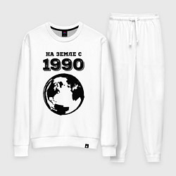 Костюм хлопковый женский На Земле с 1990 с краской на светлом, цвет: белый