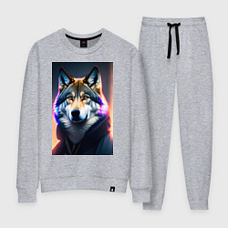 Костюм хлопковый женский Свободный Волк, цвет: меланж