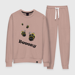 Костюм хлопковый женский Beeesy bees, цвет: пыльно-розовый