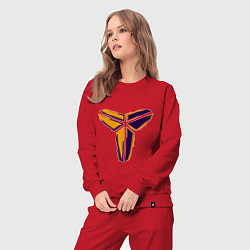 Костюм хлопковый женский Kobe logo, цвет: красный — фото 2