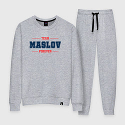 Костюм хлопковый женский Team Maslov forever фамилия на латинице, цвет: меланж
