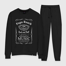 Костюм хлопковый женский Papa Roach в стиле Jack Daniels, цвет: черный
