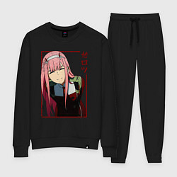 Костюм хлопковый женский Zero Two anime girl, цвет: черный