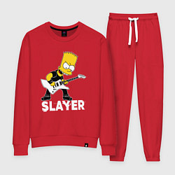 Костюм хлопковый женский Slayer Барт Симпсон рокер, цвет: красный