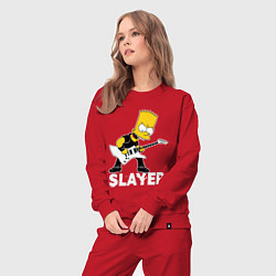 Костюм хлопковый женский Slayer Барт Симпсон рокер, цвет: красный — фото 2