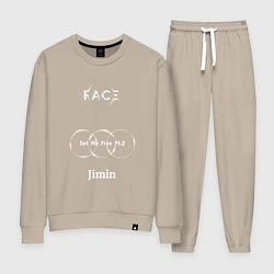 Костюм хлопковый женский JIMIN FACE Set Me Free, цвет: миндальный