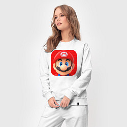 Костюм хлопковый женский Марио лого, цвет: белый — фото 2