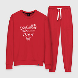 Костюм хлопковый женский Fabulous since 1964, цвет: красный