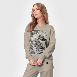 Костюм хлопковый женский Абстракция небо, цвет: миндальный — фото 2