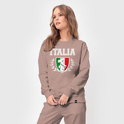 Костюм хлопковый женский Italy map, цвет: пыльно-розовый — фото 2
