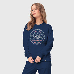 Костюм хлопковый женский Dont worry bike happy, цвет: тёмно-синий — фото 2