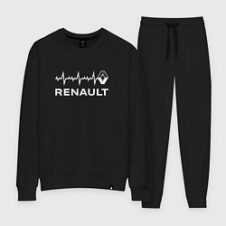 Костюм хлопковый женский Renault в сердце, цвет: черный