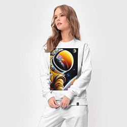 Костюм хлопковый женский Космонавт на орбите, цвет: белый — фото 2