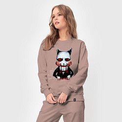 Костюм хлопковый женский Want to play a game, цвет: пыльно-розовый — фото 2