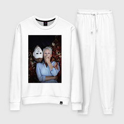 Костюм хлопковый женский Хеллоуин Майкл и Лори, цвет: белый