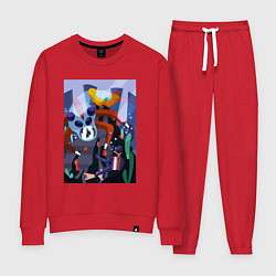 Костюм хлопковый женский Subnautica морские чудовища, цвет: красный