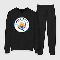 Костюм хлопковый женский Manchester City FC, цвет: черный