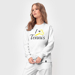Костюм хлопковый женский Love tennis, цвет: белый — фото 2