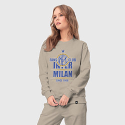 Костюм хлопковый женский Inter Milan fans club, цвет: миндальный — фото 2