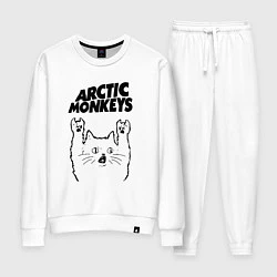 Костюм хлопковый женский Arctic Monkeys - rock cat, цвет: белый
