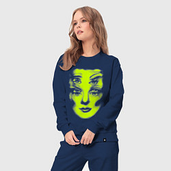 Костюм хлопковый женский Double lime face, цвет: тёмно-синий — фото 2