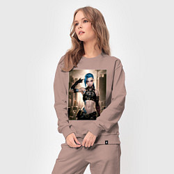 Костюм хлопковый женский Jinx model, цвет: пыльно-розовый — фото 2