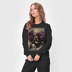 Костюм хлопковый женский Feat lana del rey, цвет: черный — фото 2