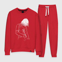 Костюм хлопковый женский Kurt Cobain grunge, цвет: красный