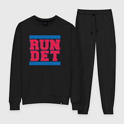 Костюм хлопковый женский Run Detroit Pistons, цвет: черный