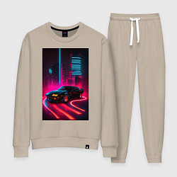 Костюм хлопковый женский KITT auto - неон, цвет: миндальный