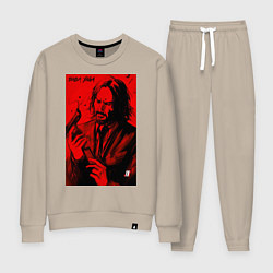 Костюм хлопковый женский John Wick Baba Yaga art, цвет: миндальный