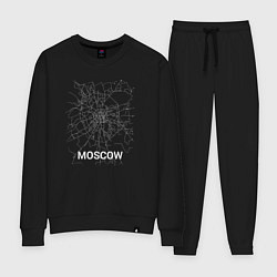 Костюм хлопковый женский Moscow map, цвет: черный