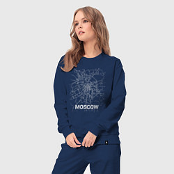 Костюм хлопковый женский Moscow map, цвет: тёмно-синий — фото 2