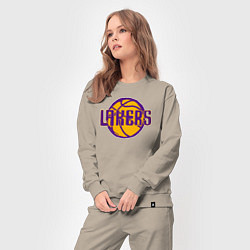 Костюм хлопковый женский Lakers ball, цвет: миндальный — фото 2