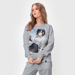 Костюм хлопковый женский Anime girl in town, цвет: меланж — фото 2