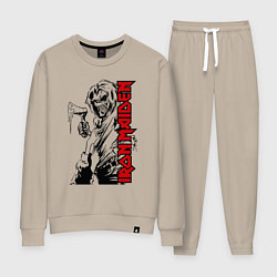 Костюм хлопковый женский Iron maiden fans, цвет: миндальный