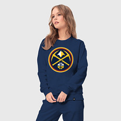 Костюм хлопковый женский Denver Nuggets logo, цвет: тёмно-синий — фото 2