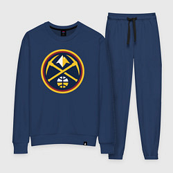 Костюм хлопковый женский Denver Nuggets logo, цвет: тёмно-синий