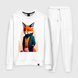 Костюм хлопковый женский Лис-модник - нейросеть, цвет: белый
