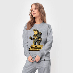 Костюм хлопковый женский Vault boy in armor, цвет: меланж — фото 2
