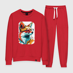 Костюм хлопковый женский Wise Fox, цвет: красный