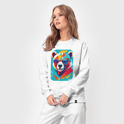 Костюм хлопковый женский Pop-Art Panda, цвет: белый — фото 2