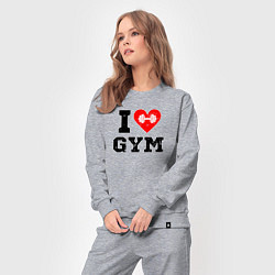 Костюм хлопковый женский I love gym, цвет: меланж — фото 2