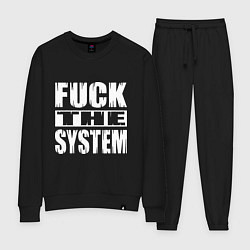 Костюм хлопковый женский SoD - f**k the system, цвет: черный