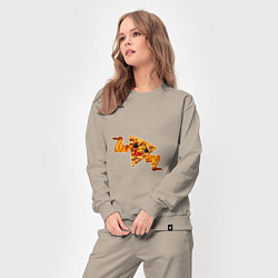 Костюм хлопковый женский Пицца с куринными крылышками, цвет: миндальный — фото 2