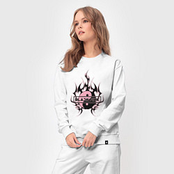 Костюм хлопковый женский Blackpink - logo in yang, цвет: белый — фото 2