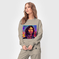 Костюм хлопковый женский Jim Morrison Strange colors Art, цвет: миндальный — фото 2